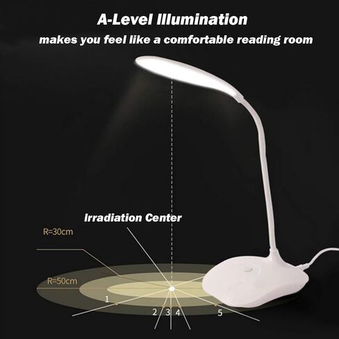 LED Table Lamp,Portable Eye-Protected Flexible Gooseneck Small Desk Lights for Dorm Study Office Bedroom-USB or 3 AA Batteries Powered -Not Include Batteries(1 Pack) in Saudi Arabia