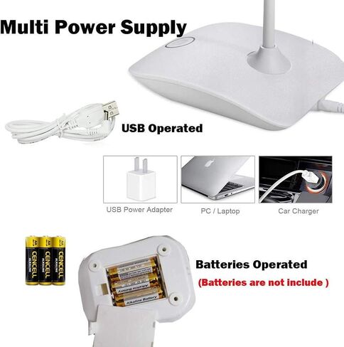 LED Table Lamp,Portable Eye-Protected Flexible Gooseneck Small Desk Lights for Dorm Study Office Bedroom-USB or 3 AA Batteries Powered -Not Include Batteries(1 Pack) in Saudi Arabia