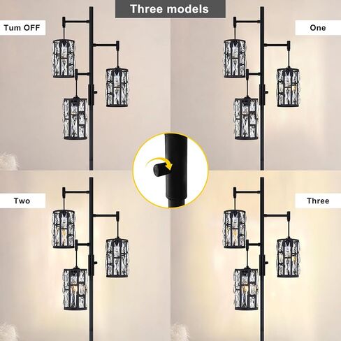 مصابيح أرضية لغرفة المعيشة قابلة للتعتيم الصناعية، مصباح أرضي للمزرعة مناسب لغرفة النوم والمكتب وثلاثة أوضاع إضاءة. (المصباح غير متضمن) in Kuwait
