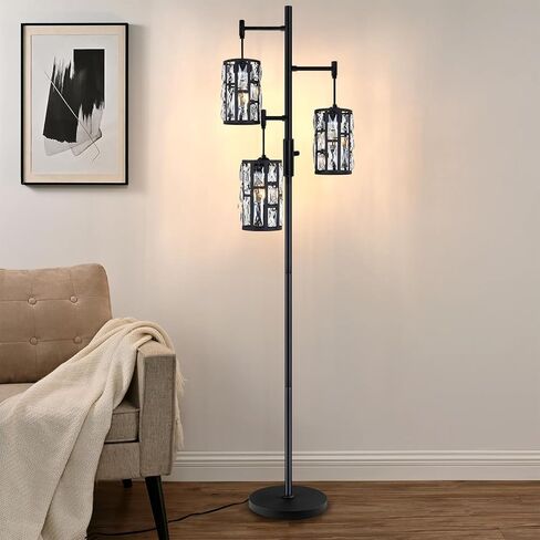 مصابيح أرضية لغرفة المعيشة قابلة للتعتيم الصناعية، مصباح أرضي للمزرعة مناسب لغرفة النوم والمكتب وثلاثة أوضاع إضاءة. (المصباح غير متضمن) in Kuwait