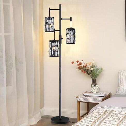 مصابيح أرضية لغرفة المعيشة قابلة للتعتيم الصناعية، مصباح أرضي للمزرعة مناسب لغرفة النوم والمكتب وثلاثة أوضاع إضاءة. (المصباح غير متضمن) in Kuwait