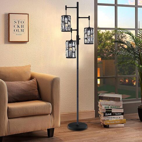 مصابيح أرضية لغرفة المعيشة قابلة للتعتيم الصناعية، مصباح أرضي للمزرعة مناسب لغرفة النوم والمكتب وثلاثة أوضاع إضاءة. (المصباح غير متضمن) in Kuwait