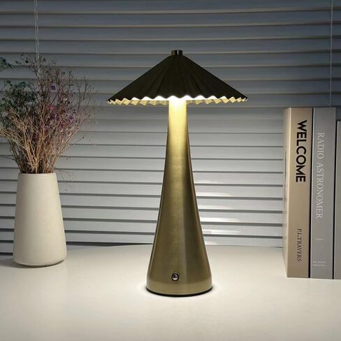 Portable LED Table Lamp, 3-Levels Brightness Metal Desk Lamp, 3 Color Touch Control Rechargeable Lamp, Night Light, Bedside Lamp,Dining Room Lamp (Gold) in Saudi Arabia