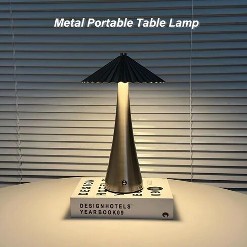 Portable LED Table Lamp, 3-Levels Brightness Metal Desk Lamp, 3 Color Touch Control Rechargeable Lamp, Night Light, Bedside Lamp,Dining Room Lamp (Gold) in Saudi Arabia
