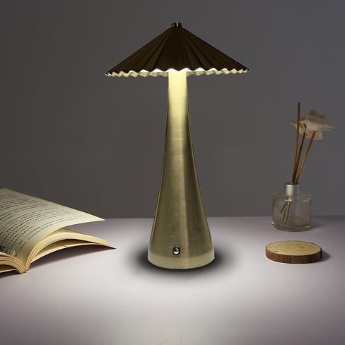 Portable LED Table Lamp, 3-Levels Brightness Metal Desk Lamp, 3 Color Touch Control Rechargeable Lamp, Night Light, Bedside Lamp,Dining Room Lamp (Gold) in Saudi Arabia