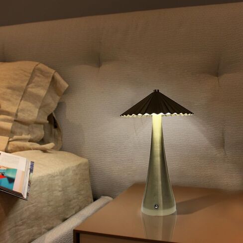 Portable LED Table Lamp, 3-Levels Brightness Metal Desk Lamp, 3 Color Touch Control Rechargeable Lamp, Night Light, Bedside Lamp,Dining Room Lamp (Gold) in Saudi Arabia