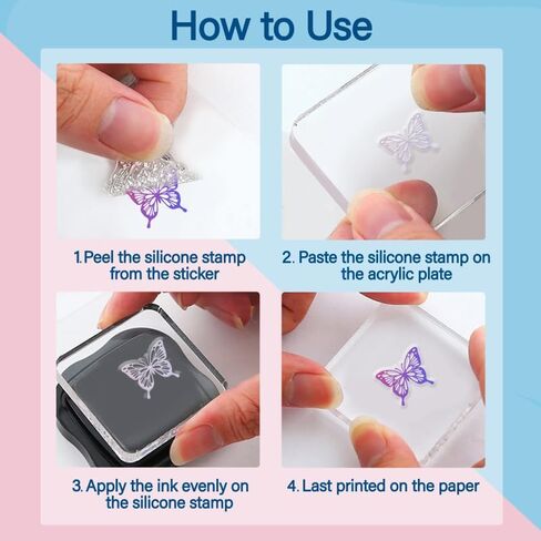 GLOBLELAND 4Pcs Mini Fairy Mushroom Clear Stamps for DIY Scrapbooking Butterfly Fairy Silicone Stamp Seals Transparent Stamps for Cards Making Photo Album Journal Home Decoration 2.2x2.2inch in Saudi Arabia