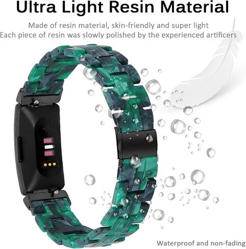 Miimall Compatible with Fitbit Inspire/Inspire 2 /Inspire hr Resin Band Stylish Bracelet Replacement Bands for Fitbit Inspire Inspire 2 Inspire hr Fitness Tracker in Saudi Arabia