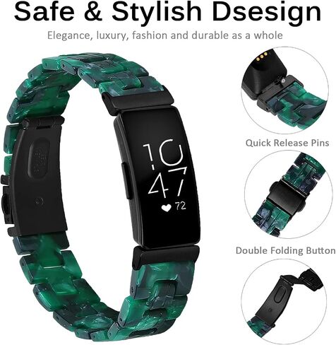 Miimall Compatible with Fitbit Inspire/Inspire 2 /Inspire hr Resin Band Stylish Bracelet Replacement Bands for Fitbit Inspire Inspire 2 Inspire hr Fitness Tracker in Saudi Arabia