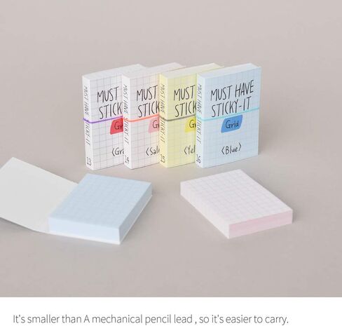 Monolike Must Have Sticky Graph 4p Set Self-Adhesive Memo Pad 80 Sheets, Daily Sticky, Diary, Memo in Saudi Arabia