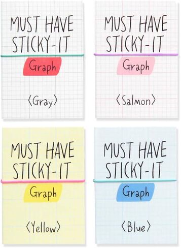 Monolike Must Have Sticky Graph 4p Set Self-Adhesive Memo Pad 80 Sheets, Daily Sticky, Diary, Memo in Saudi Arabia