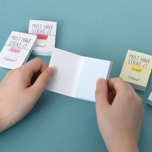 Monolike Must Have Sticky Graph 4p Set Self-Adhesive Memo Pad 80 Sheets, Daily Sticky, Diary, Memo in Saudi Arabia