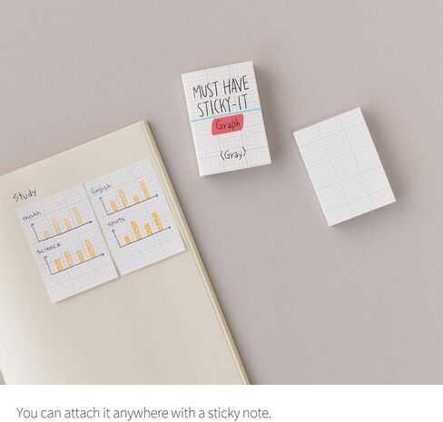 Monolike Must Have Sticky Graph 4p Set Self-Adhesive Memo Pad 80 Sheets, Daily Sticky, Diary, Memo in Saudi Arabia