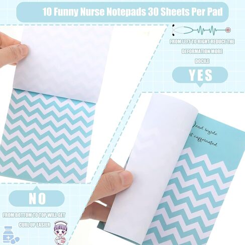 10 Pcs Funny Nurse Notepads Nurse Appreciation Gifts Medical Themed Notepads Self Adhesive Note Pads for Nurse Nurse Stationary Sticky Notes for Writing Notes Diary Lists Schedule,4 x 5.5'' in Saudi Arabia