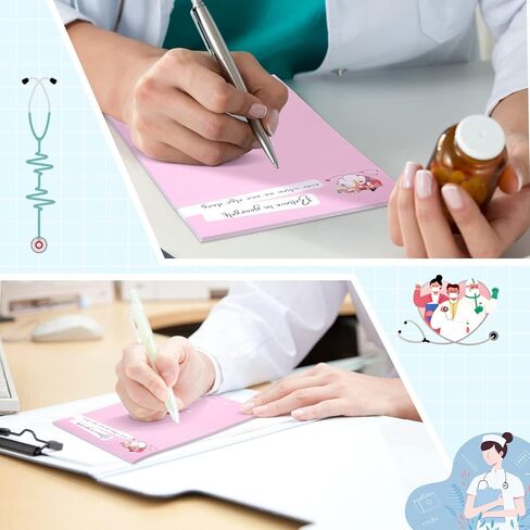 10 Pcs Funny Nurse Notepads Nurse Appreciation Gifts Medical Themed Notepads Self Adhesive Note Pads for Nurse Nurse Stationary Sticky Notes for Writing Notes Diary Lists Schedule,4 x 5.5'' in Saudi Arabia