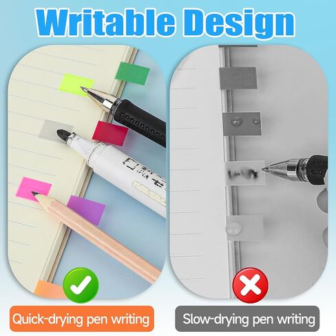 1000 Pcs Page Markers Tabs, Pop Up Index Tabs Post Colorful Book Flags Stickers Translucent Sticky Notes for Writable Page Markers Label File Annotation Supplies in Saudi Arabia
