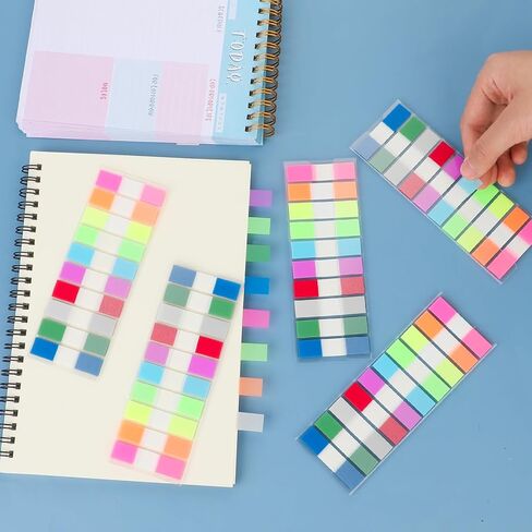 1000 Pcs Page Markers Tabs, Pop Up Index Tabs Post Colorful Book Flags Stickers Translucent Sticky Notes for Writable Page Markers Label File Annotation Supplies in Saudi Arabia