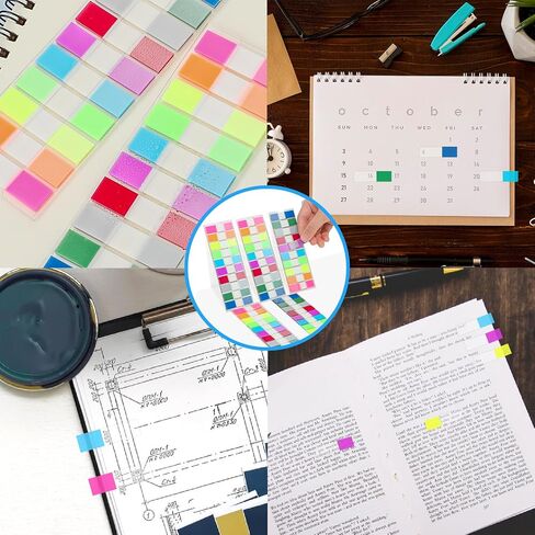 1000 Pcs Page Markers Tabs, Pop Up Index Tabs Post Colorful Book Flags Stickers Translucent Sticky Notes for Writable Page Markers Label File Annotation Supplies in Saudi Arabia