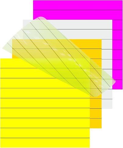 Lined Transparent Sticky Notes Pastel 200 Sheets, Clear Sticky Notes 3 x 3 Inch, Translucent Sticky Notes, Waterproof See Through Sticky Notes in Saudi Arabia