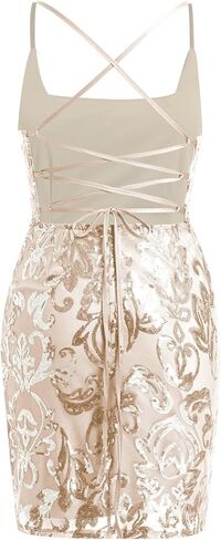 ABAFIP Sequin Homecoming Dresses Teens Women Sparkly Strap Bodycon Cocktail Party Night Mini Prom Dress in Saudi Arabia