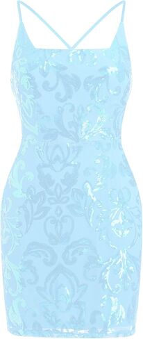 ABAFIP Sequin Homecoming Dresses Teens Women Sparkly Strap Bodycon Cocktail Party Night Mini Prom Dress in Saudi Arabia