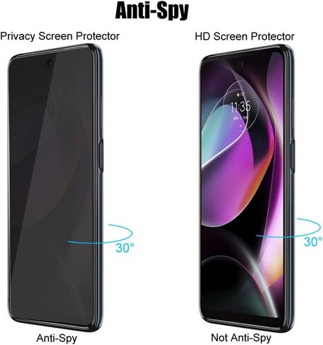 (3 عبوات) لهاتف Motorola Moto G 5G 2024/2023 / 2022 واقي شاشة للخصوصية مضاد للتجسس زجاج مقسى خاص، 2.5D، مضاد للخدش in Saudi Arabia