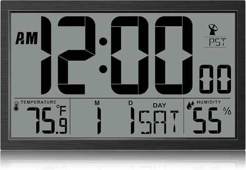 Atomic Clock, Easy to Read, Adjusts Time Automatically, High Precision Temperature Humidity Meter in Saudi Arabia