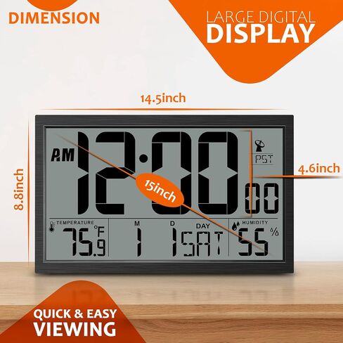 Atomic Clock, Easy to Read, Adjusts Time Automatically, High Precision Temperature Humidity Meter in Saudi Arabia