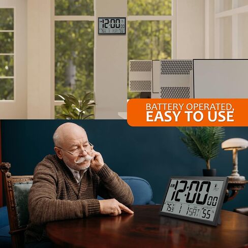 Atomic Clock, Easy to Read, Adjusts Time Automatically, High Precision Temperature Humidity Meter in Saudi Arabia