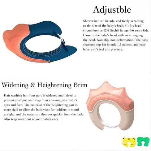 قبعة استحمام للأطفال، قناع حمام للأطفال الصغار، قبعة حماية للشامبو - حماية ناعمة قابلة للتعديل لغسل الشعر، قبعة درع الحمام، حماية رأس العينين والأذنين للأطفال والرضع والأطفال in Kuwait