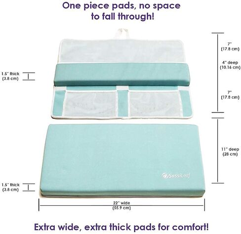 Bath Kneeler and Elbow Rest - Premium - Extra Wide, Extra Thick, One-Piece Pads - for Baby and Pet Baths (Seafoam) in Saudi Arabia