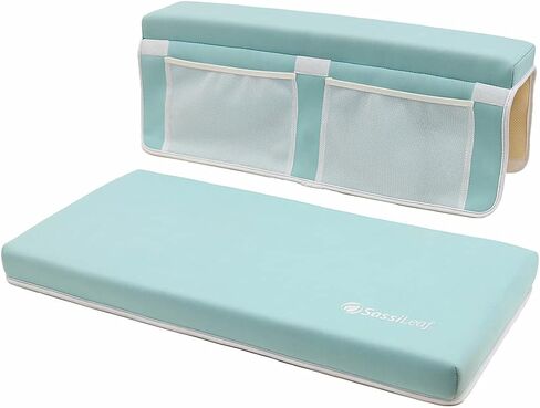 Bath Kneeler and Elbow Rest - Premium - Extra Wide, Extra Thick, One-Piece Pads - for Baby and Pet Baths (Seafoam) in Saudi Arabia