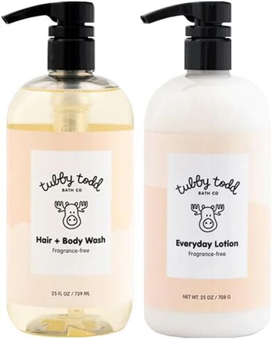 Tubby Todd's Baby Body Wash and All Over Ointment Eczema Set | Gentle, Hypoallergenic Skincare for Newborns and Toddlers, 25 oz, Fragrance-Free in Saudi Arabia
