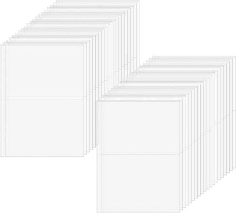 40 Sheets Sheet Protector Clear Page Protectors A4 Paper Protector Sheets for 3-Ring Binder Plastic Paper Sheet Protectors 2 Pockets Per Page for Organizer Documents in Saudi Arabia