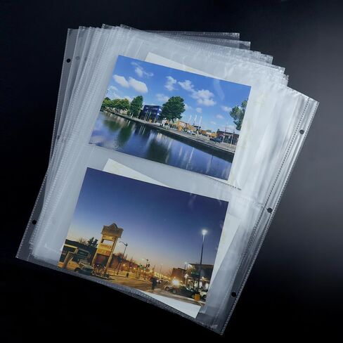 40 Sheets Sheet Protector Clear Page Protectors A4 Paper Protector Sheets for 3-Ring Binder Plastic Paper Sheet Protectors 2 Pockets Per Page for Organizer Documents in Saudi Arabia