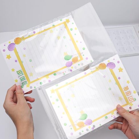 40 Sheets Sheet Protector Clear Page Protectors A4 Paper Protector Sheets for 3-Ring Binder Plastic Paper Sheet Protectors 2 Pockets Per Page for Organizer Documents in Saudi Arabia