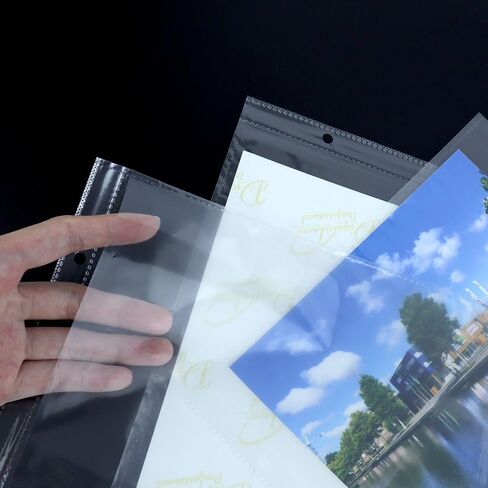 40 Sheets Sheet Protector Clear Page Protectors A4 Paper Protector Sheets for 3-Ring Binder Plastic Paper Sheet Protectors 2 Pockets Per Page for Organizer Documents in Saudi Arabia