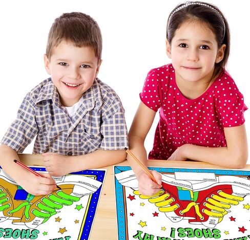 Resurhang 50 Pcs Back to School Color Your Own All About Me Poster Take a Walk in My Shoes Posters Kid DIY Classroom Decorations Elementary Preschool Kindergarten Gifts for Students from Teachers Bulk in Saudi Arabia