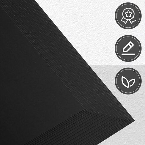 Shindel 100 Sheets Construction Paper, 230gsm Black Cardstock 8.3x11.7 Thick Paper, Craft Cardstock for Card Making Kids Art Crafts Scrapbooking, Chalkboard Papers, Tabloid in Saudi Arabia