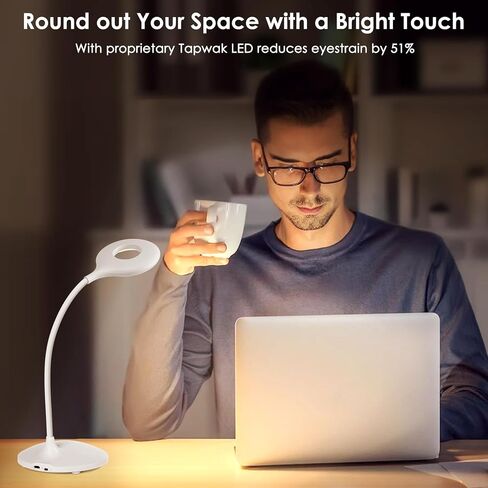 Small Desk Lamps for Home Office, Rechargeable Kids Desk Light, Battery Operated, Adjustable Brightness & Modes, Flexible Gooseneck, Portable Study Table Lamp for College, Dorm, Video Call in Saudi Arabia