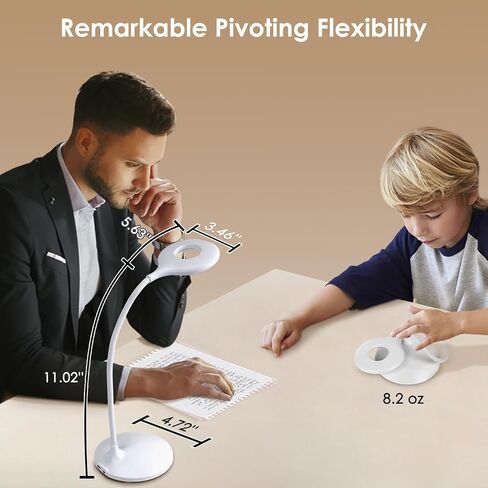 Small Desk Lamps for Home Office, Rechargeable Kids Desk Light, Battery Operated, Adjustable Brightness & Modes, Flexible Gooseneck, Portable Study Table Lamp for College, Dorm, Video Call in Saudi Arabia