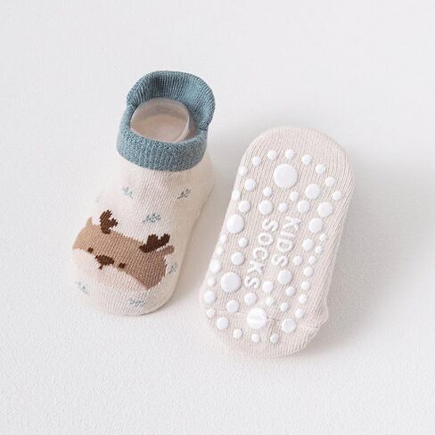 جوارب XiHSiHan للفتيات الصغيرات غير قابلة للانزلاق جوارب قطنية للكاحل للأطفال الصغار جوارب كرتونية مع مقابض 6 أزواج in Kuwait