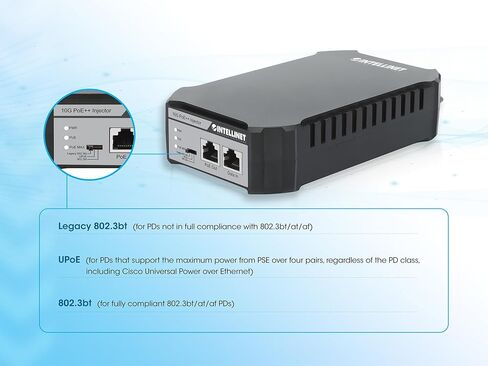 Intellinet 10G Poe++ Injector – 95W Power Over Ethernet Output, Supports Up to 328ft, 10GBASE-T RJ45 Ethernet Port, Wall Mountable, Rubber - 3 Yr Mfg Warranty – 561945 in Saudi Arabia