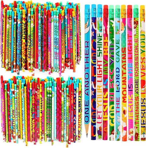 Kolewo4ever 200 Pieces Bible Verses Pencils Religious Pencils Christian Pencils with Inspirational Scripture for Students Teacher Classroom Religious School Supplies,20 styles (200) in Saudi Arabia