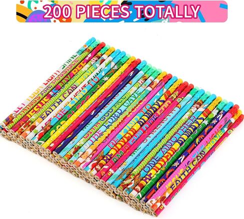Kolewo4ever 200 Pieces Bible Verses Pencils Religious Pencils Christian Pencils with Inspirational Scripture for Students Teacher Classroom Religious School Supplies,20 styles (200) in Saudi Arabia