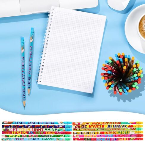 Kolewo4ever 200 Pieces Bible Verses Pencils Religious Pencils Christian Pencils with Inspirational Scripture for Students Teacher Classroom Religious School Supplies,20 styles (200) in Saudi Arabia