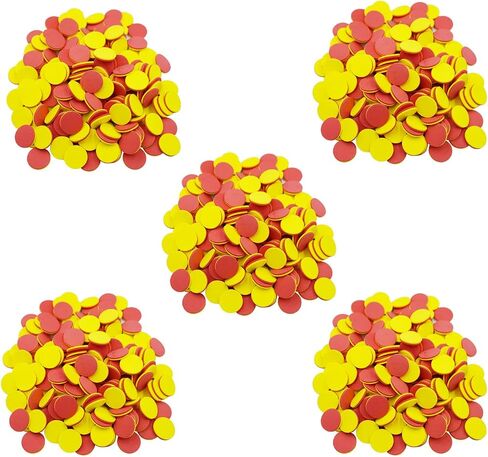 DNB 2-Color Foam Counters - 1 Inch Red-Yellow Double-Sided Math Counters, Early Learning Counting Chips, 600 Pieces in Saudi Arabia