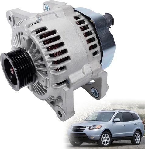 373003E100 New Alternator 12V 130A Compatible with Hyundai Santa Fe 2007-2009, Kia Magentis/Optima/Rondo V6 2.7L 2007-2010, 6Grooves CW, Replace 11190N 11190 21319271 021319271 373003E105 in Saudi Arabia