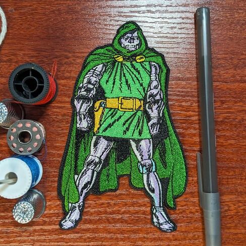Doom Patch Comic Doctor Characters Supervillain Archenemy Embroidered Iron On Patch 5x3" in Saudi Arabia