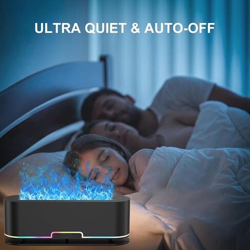 2024 Upgraded Flame Fire Diffuser Humidifier, 7 Colors Changing Oil Diffuser, Ultra-Quiet Aroma Essential Oils Aromatherapy Diffusers for Large Room, Bedroom, Office(200ml Auto Off,Timeable,12Hrs) in Saudi Arabia
